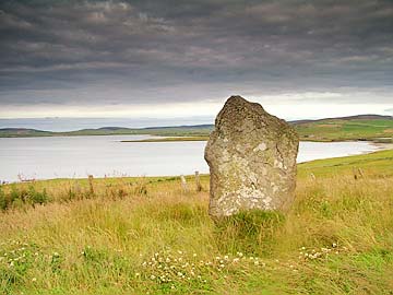 Deepdale Stone, looking across Stenness Loch
