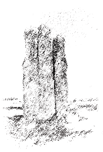 Setter Stone, Eday. Illustration by Sigurd Towrie